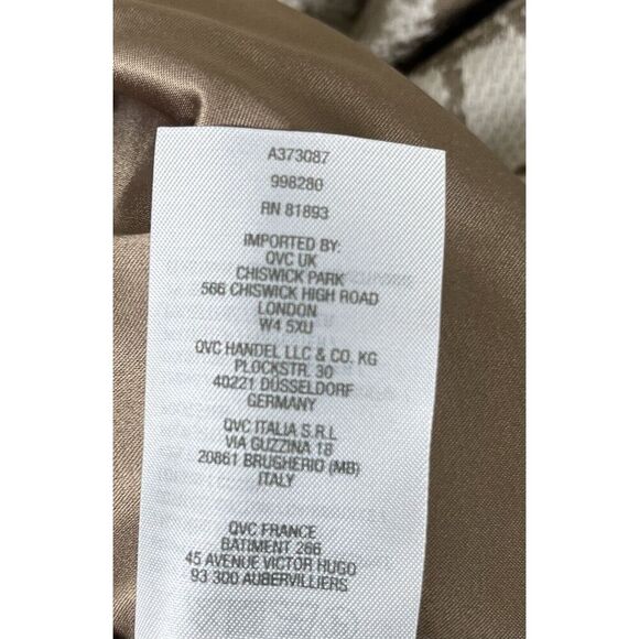 Dennis Basso Women's‎ Plaid Button Front Topper Pockets Cream Tan Size 8 NWT - Picture 8 of 10